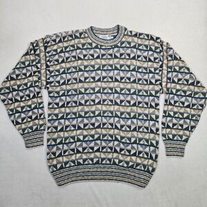 Vintage‎ Cape Isle Knitters Men's Large Aztec Pattern Heavy Knit Sweater